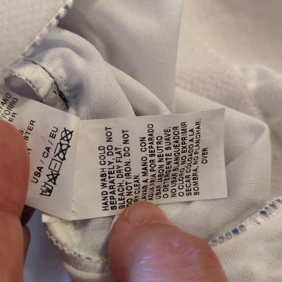 Athena Women's Coastal Geo Print One Piece Swimsuit Blue White NWOT Size 10 - Picture 14 of 16